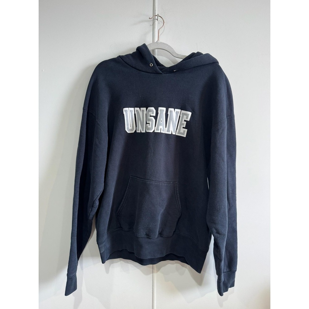 Vintage Unsane Hoodie Mens Large‎ Blue Fleece Pullover Sweatshirt Band Music 90s